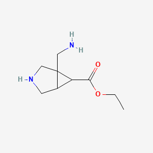 molecular formula C9H16N2O2 B11832334 Ethyl 1-(aminomethyl)-3-azabicyclo[3.1.0]hexane-6-carboxylate 