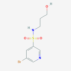 molecular formula C8H11BrN2O3S B11832343 5-bromo-N-(3-hydroxypropyl)pyridine-3-sulfonamide CAS No. 1306272-12-7