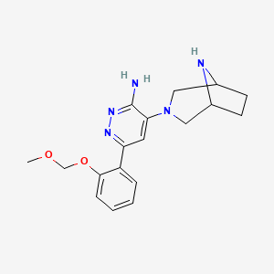 molecular formula C18H23N5O2 B11832381 4-(3,8-Diazabicyclo[3.2.1]octan-3-yl)-6-(2-(methoxymethoxy)phenyl)pyridazin-3-amine 