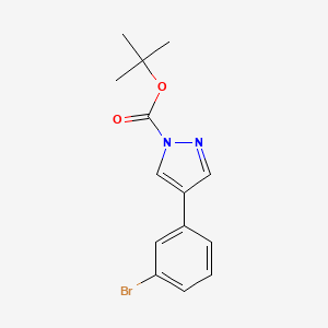 molecular formula C14H15BrN2O2 B11832409 tert-Butyl 4-(3-bromophenyl)-1H-pyrazole-1-carboxylate 
