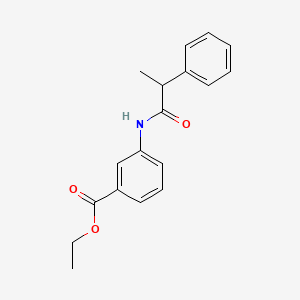 molecular formula C18H19NO3 B1183243 Ethyl 3-(2-phenylpropanoylamino)benzoate 