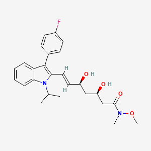 molecular formula C26H31FN2O4 B11832431 (3R,5S,E)-7-(3-(4-fluorophenyl)-1-isopropyl-1H-indol-2-yl)-3,5-dihydroxy-N-methoxy-N-methylhept-6-enamide 