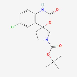 molecular formula C16H19ClN2O4 B11832462 tert-butyl 6-chloro-2-oxospiro[1H-3,1-benzoxazine-4,3'-pyrrolidine]-1'-carboxylate 