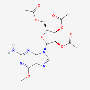 molecular formula C17H21N5O8 B11832514 Guanosine, 6-O-methyl-, 2',3',5'-triacetate 