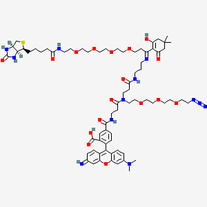 molecular formula C69H96N12O17S B11832515 Biotin-PEG4-Dde-TAMRA-PEG3-Azide 
