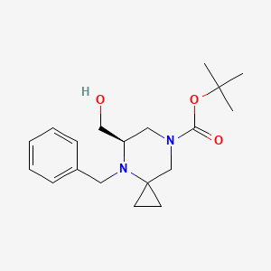 molecular formula C19H28N2O3 B11832532 tert-Butyl (5R)-4-benzyl-5-(hydroxymethyl)-4,7-diazaspiro[2.5]octane-7-carboxylate 
