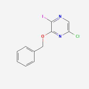 molecular formula C11H8ClIN2O B11832538 3-(Benzyloxy)-5-chloro-2-iodopyrazine 