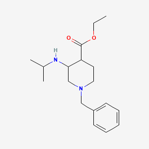 molecular formula C18H28N2O2 B11832609 Ethyl 1-benzyl-3-(isopropylamino)piperidine-4-carboxylate 
