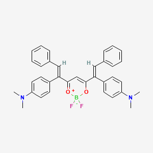 molecular formula C35H33BF2N2O2 B11832618 4,6-Bis(4-dimethylaminophenyl styryl)-2,2-difluoro-(1,3,2) dioxaborinin-4-ene-1-ium-2-uide 