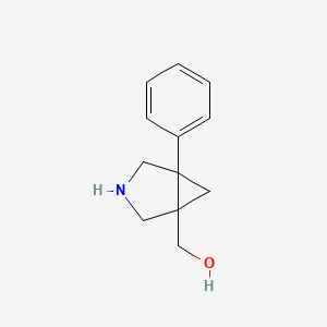 molecular formula C12H15NO B11832633 {5-Phenyl-3-azabicyclo[3.1.0]hexan-1-yl}methanol 