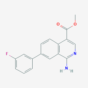 molecular formula C17H13FN2O2 B11832731 Methyl 1-amino-7-(3-fluorophenyl)isoquinoline-4-carboxylate 