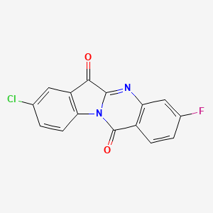 molecular formula C15H6ClFN2O2 B11832762 Indolo[2,1-b]quinazoline-6,12-dione, 8-chloro-3-fluoro- CAS No. 169037-48-3
