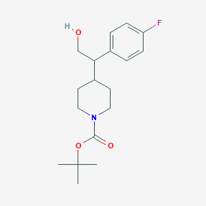 molecular formula C18H26FNO3 B11832791 Tert-butyl 4-(1-(4-fluorophenyl)-2-hydroxyethyl)piperidine-1-carboxylate 