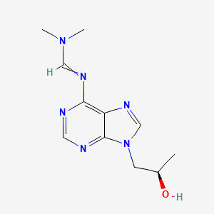 molecular formula C11H16N6O B11832804 Methanimidamide, N'-[9-[(2R)-2-hydroxypropyl]-9H-purin-6-yl]-N,N-dimethyl- 