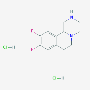 molecular formula C12H16Cl2F2N2 B11832824 9,10-Difluoro-2,3,4,6,7,11b-hexahydro-1H-pyrazino[2,1-a]isoquinoline dihydrochloride 