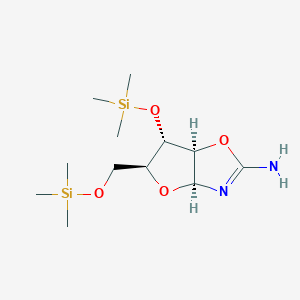 molecular formula C12H26N2O4Si2 B11832832 Furo[2,3-d]oxazol-2-amine, 3a,5,6,6a-tetrahydro-6-[(trimethylsilyl)oxy]-5-[[(trimethylsilyl)oxy]methyl]-, (3aS,5S,6S,6aR)- 