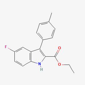 molecular formula C18H16FNO2 B11832888 Ethyl 5-fluoro-3-(p-tolyl)-1H-indole-2-carboxylate 
