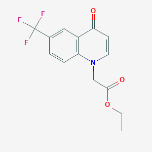 molecular formula C14H12F3NO3 B11832923 Ethyl 2-(4-oxo-6-(trifluoromethyl)quinolin-1(4H)-yl)acetate 