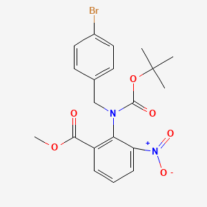 molecular formula C20H21BrN2O6 B11833102 Methyl 2-((4-bromobenzyl)(tert-butoxycarbonyl)amino)-3-nitrobenzoate 