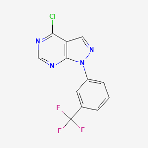 molecular formula C12H6ClF3N4 B11833183 4-Chloro-1-(3-(trifluoromethyl)phenyl)-1H-pyrazolo[3,4-D]pyrimidine 