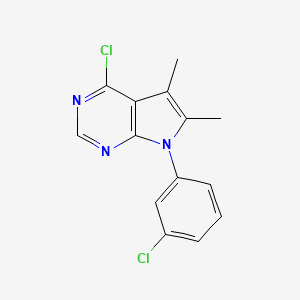 molecular formula C14H11Cl2N3 B11833188 4-Chloro-7-(3-chlorophenyl)-5,6-dimethyl-7H-pyrrolo[2,3-d]pyrimidine 