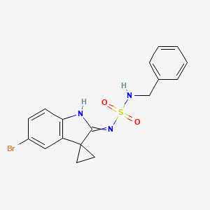 molecular formula C17H16BrN3O2S B11833216 N-benzyl({5'-bromo-1',2'-dihydrospiro[cyclopropane-1,3'-indol]-2'-ylidene}amino)sulfonamide 