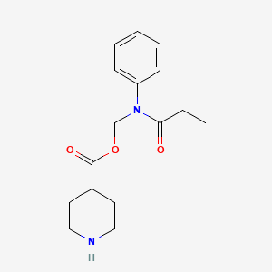 molecular formula C16H22N2O3 B11833238 (N-phenylpropionamido)methyl piperidine-4-carboxylate 