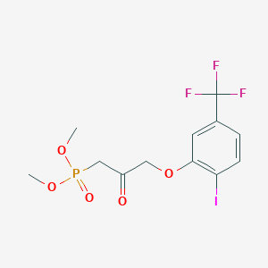 molecular formula C12H13F3IO5P B11833309 Dimethyl (3-(2-iodo-5-(trifluoromethyl)phenoxy)-2-oxopropyl)phosphonate 