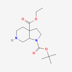 molecular formula C15H26N2O4 B11833333 1-O-tert-butyl 3a-O-ethyl 3,4,5,6,7,7a-hexahydro-2H-pyrrolo[2,3-c]pyridine-1,3a-dicarboxylate 
