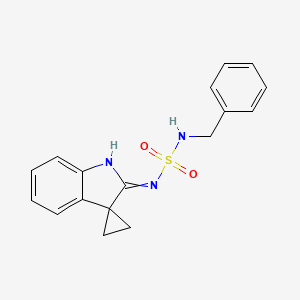 molecular formula C17H17N3O2S B11833377 N-benzyl({1',2'-dihydrospiro[cyclopropane-1,3'-indol]-2'-ylidene}amino)sulfonamide 