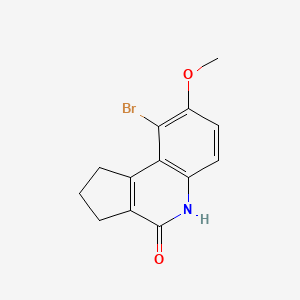 molecular formula C13H12BrNO2 B11833488 9-Bromo-8-methoxy-1,2,3,5-tetrahydro-4H-cyclopenta[c]quinolin-4-one 