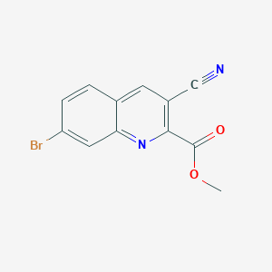 molecular formula C12H7BrN2O2 B11833556 Methyl 7-bromo-3-cyanoquinoline-2-carboxylate 