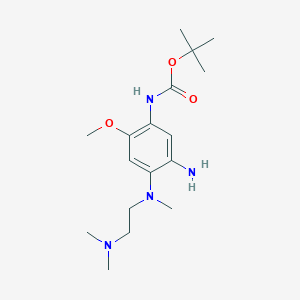 molecular formula C17H30N4O3 B11833561 tert-Butyl (5-amino-4-((2-(dimethylamino)ethyl)(methyl)amino)-2-methoxyphenyl)carbamate 