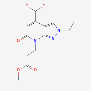 molecular formula C13H15F2N3O3 B11833578 Methyl 3-(4-(difluoromethyl)-2-ethyl-6-oxo-2H-pyrazolo[3,4-b]pyridin-7(6H)-yl)propanoate 