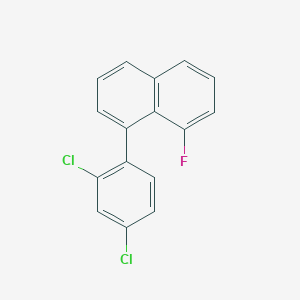 molecular formula C16H9Cl2F B11833595 1-(2,4-Dichlorophenyl)-8-fluoronaphthalene 