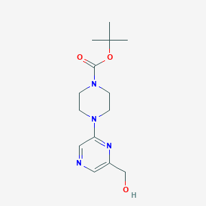 molecular formula C14H22N4O3 B11833609 tert-Butyl 4-(6-(hydroxymethyl)pyrazin-2-yl)piperazine-1-carboxylate 