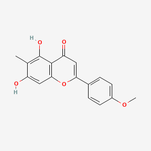 molecular formula C17H14O5 B11833692 5,7-Dihydroxy-2-(4-methoxyphenyl)-6-methyl-4H-1-benzopyran-4-one CAS No. 14004-55-8