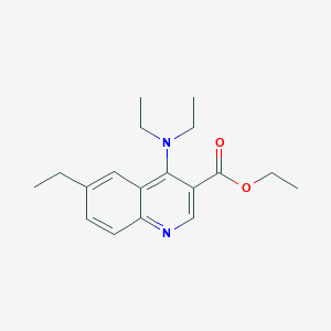 molecular formula C18H24N2O2 B11833722 Ethyl 4-(diethylamino)-6-ethylquinoline-3-carboxylate 