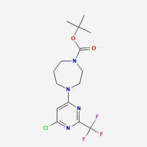 molecular formula C15H20ClF3N4O2 B11833766 tert-Butyl 4-(6-chloro-2-(trifluoromethyl)pyrimidin-4-yl)-1,4-diazepane-1-carboxylate 