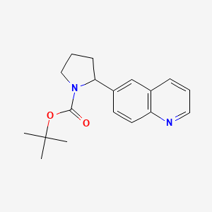 molecular formula C18H22N2O2 B11833779 tert-Butyl 2-(quinolin-6-yl)pyrrolidine-1-carboxylate 