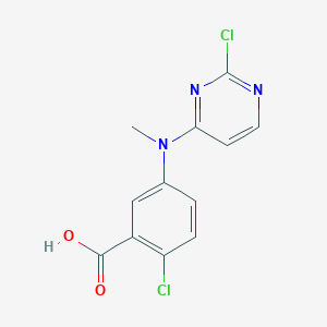 molecular formula C12H9Cl2N3O2 B11833781 2-Chloro-5-((2-chloropyrimidin-4-yl)(methyl)amino)benzoic acid 
