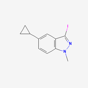 molecular formula C11H11IN2 B11833810 5-Cyclopropyl-3-iodo-1-methyl-1H-indazole 