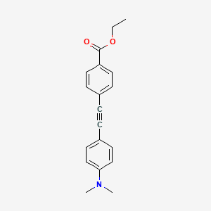 molecular formula C19H19NO2 B11833870 Ethyl 4-((4-(dimethylamino)phenyl)ethynyl)benzoate 