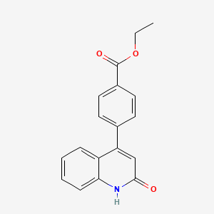 molecular formula C18H15NO3 B11833874 Ethyl 4-(2-oxo-1,2-dihydroquinolin-4-yl)benzoate CAS No. 920986-51-2