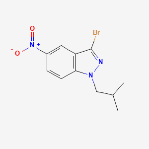 molecular formula C11H12BrN3O2 B11833894 3-Bromo-1-isobutyl-5-nitro-1H-indazole 