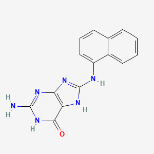molecular formula C15H12N6O B11833908 N-(Guanin-8-yl)-1-naphthylamine CAS No. 80156-61-2