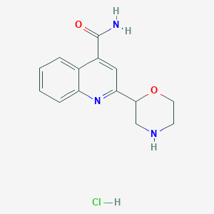 molecular formula C14H16ClN3O2 B11833930 2-(Morpholin-2-yl)quinoline-4-carboxamide hydrochloride 