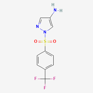 molecular formula C10H8F3N3O2S B11833937 1-((4-(Trifluoromethyl)phenyl)sulfonyl)-1H-pyrazol-4-amine 