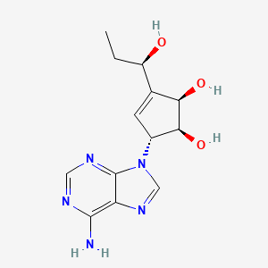 molecular formula C13H17N5O3 B11833963 3-Cyclopentene-1,2-diol, 5-(6-amino-9H-purin-9-yl)-3-((1R)-1-hydroxypropyl)-, (1S,2R,5R)- CAS No. 194353-48-5