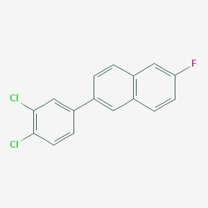 molecular formula C16H9Cl2F B11833980 2-(3,4-Dichlorophenyl)-6-fluoronaphthalene 